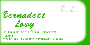 bernadett lowy business card